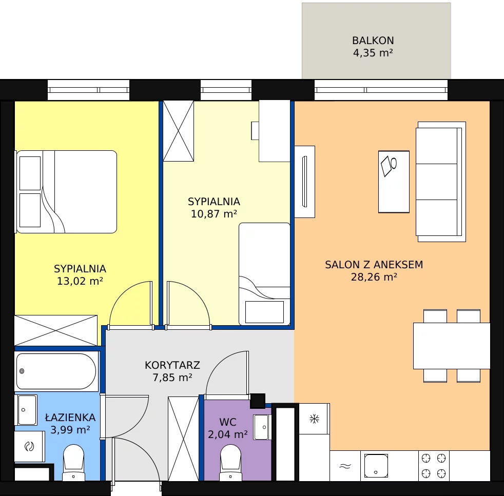 Zalety mieszkania 65.99 m², M30