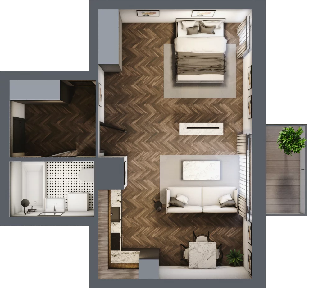 2 pokoje, mieszkanie 45,85 m², piętro 4, oferta nr M42, Osiedle Św. Barbary, Tarnobrzeg, Siarkowiec, ul. Świętej Barbary 9a