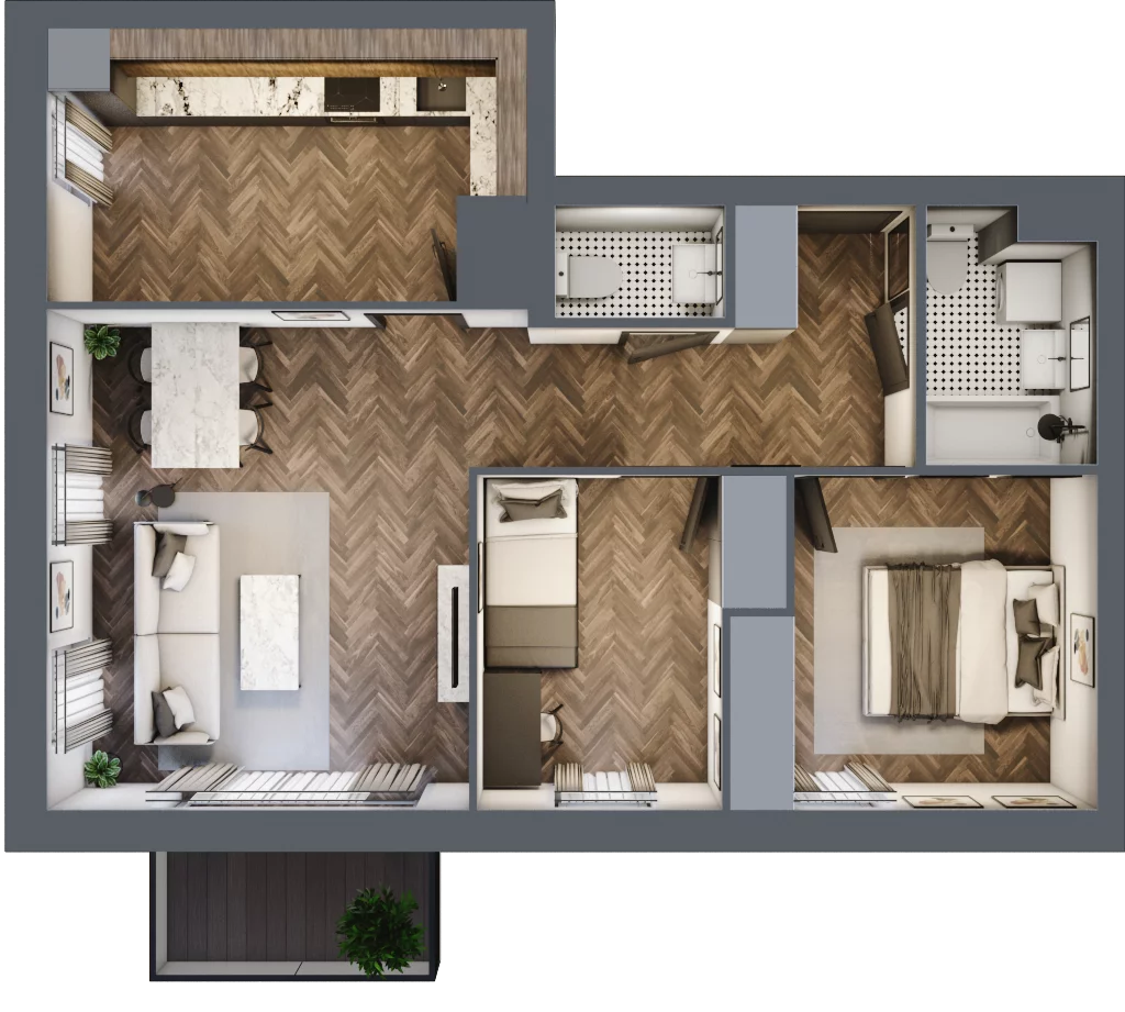 3 pokoje, mieszkanie 63,59 m², piętro 5, oferta nr M46, Osiedle Św. Barbary, Tarnobrzeg, Siarkowiec, ul. Świętej Barbary 9a