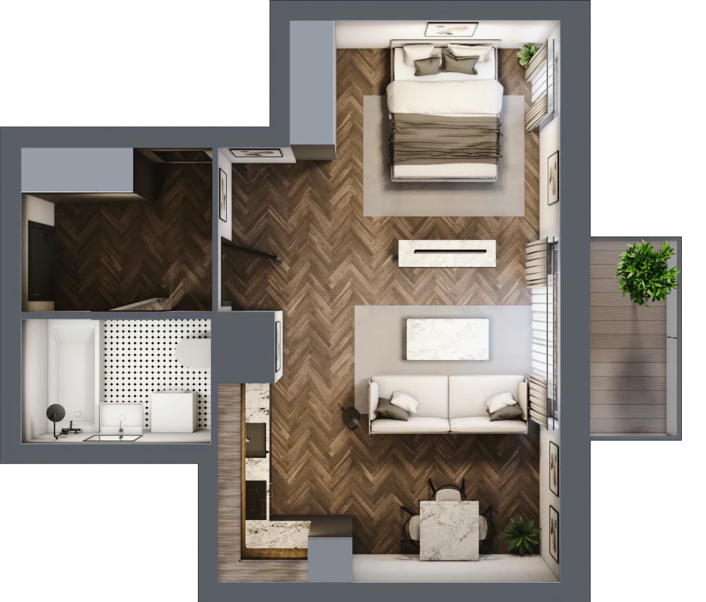 2 pokoje, mieszkanie 41,74 m², piętro 5, oferta nr M50, Osiedle Św. Barbary, Tarnobrzeg, Siarkowiec, ul. Świętej Barbary 9a