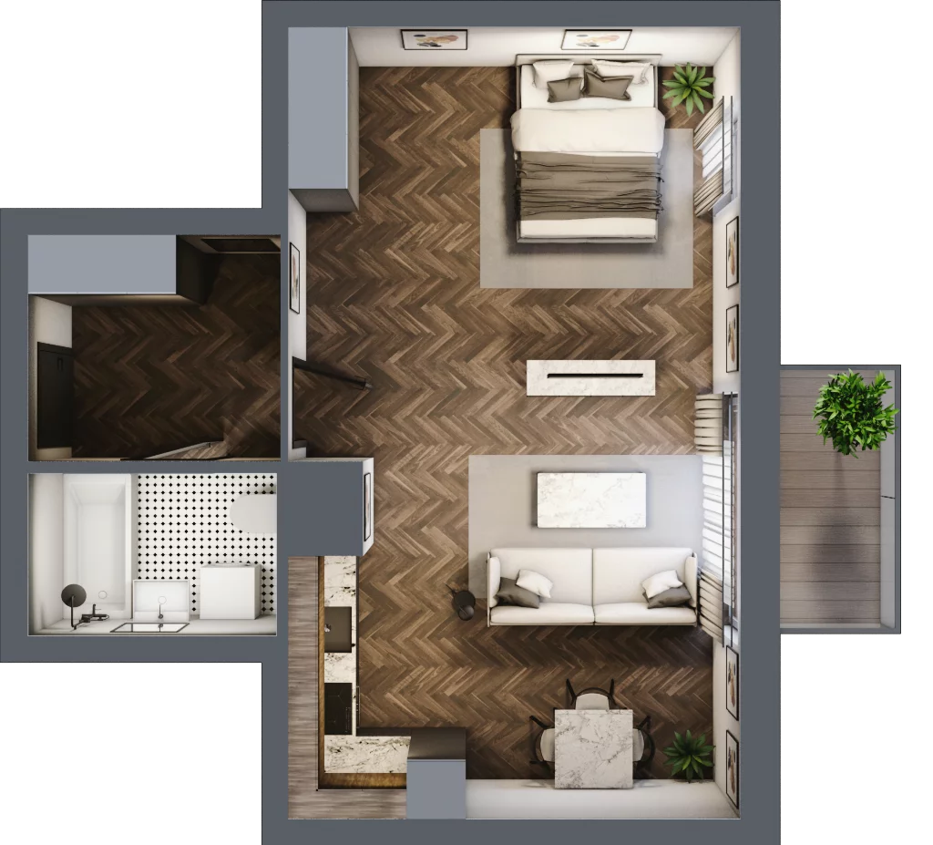 2 pokoje, mieszkanie 45,85 m², piętro 5, oferta nr M51, Osiedle Św. Barbary, Tarnobrzeg, Siarkowiec, ul. Świętej Barbary 9a