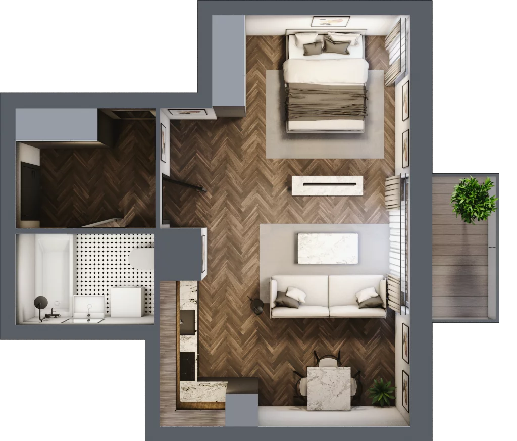 2 pokoje, mieszkanie 41,74 m², piętro 6, oferta nr M59, Osiedle Św. Barbary, Tarnobrzeg, Siarkowiec, ul. Świętej Barbary 9a