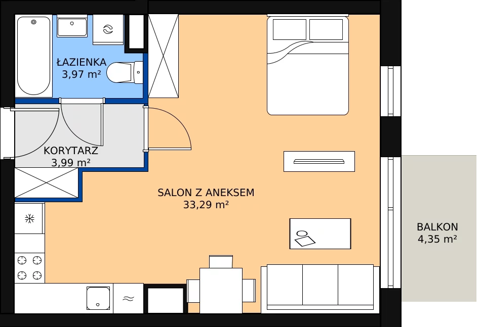 Zalety mieszkania 40.96 m², M70