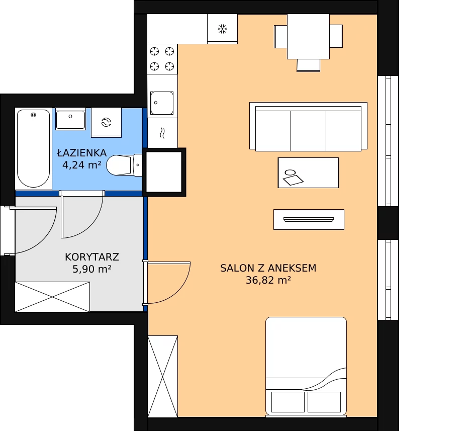 Zalety mieszkania 46.63 m², M79