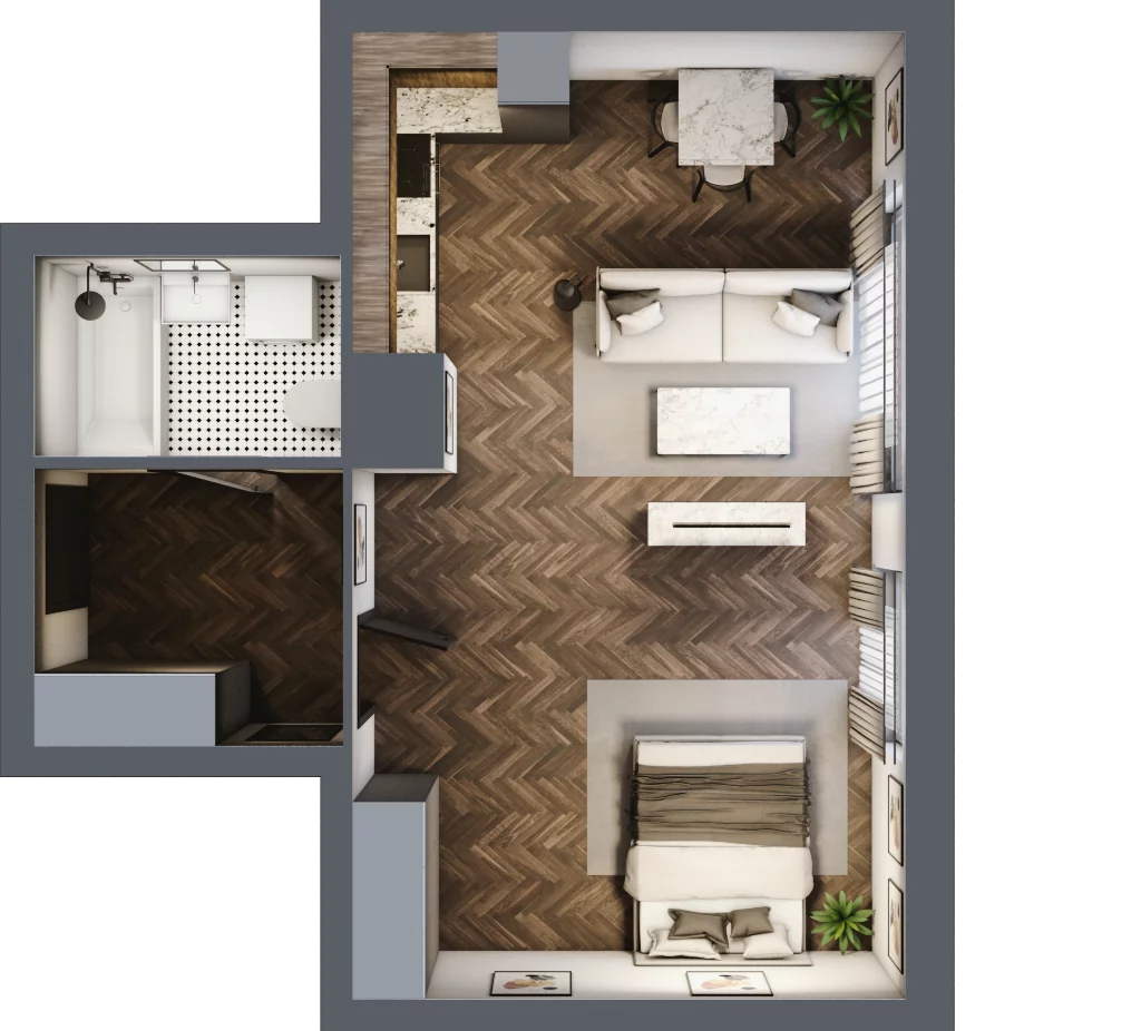 2 pokoje, mieszkanie 46,63 m², parter, oferta nr M79, Osiedle Św. Barbary, Tarnobrzeg, Siarkowiec, ul. Świętej Barbary 9a