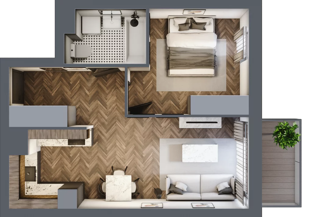 2 pokoje, mieszkanie 41,18 m², parter, oferta nr M82, Osiedle Św. Barbary, Tarnobrzeg, Siarkowiec, ul. Świętej Barbary 9a