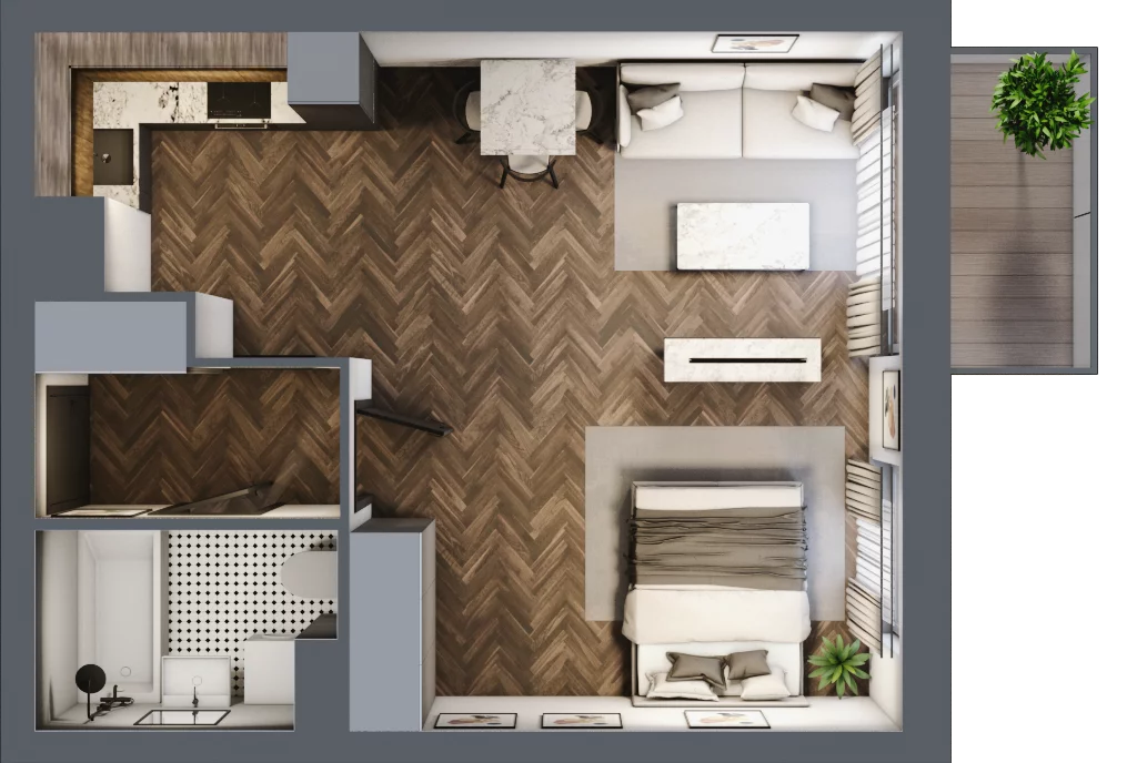 2 pokoje, mieszkanie 40,32 m², piętro 2, oferta nr M96, Osiedle Św. Barbary, Tarnobrzeg, Siarkowiec, ul. Świętej Barbary 9a