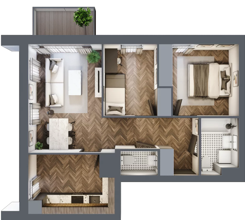 3 pokoje, mieszkanie 57,66 m², piętro 4, oferta nr M117, Osiedle Św. Barbary, Tarnobrzeg, Siarkowiec, ul. Świętej Barbary 9a