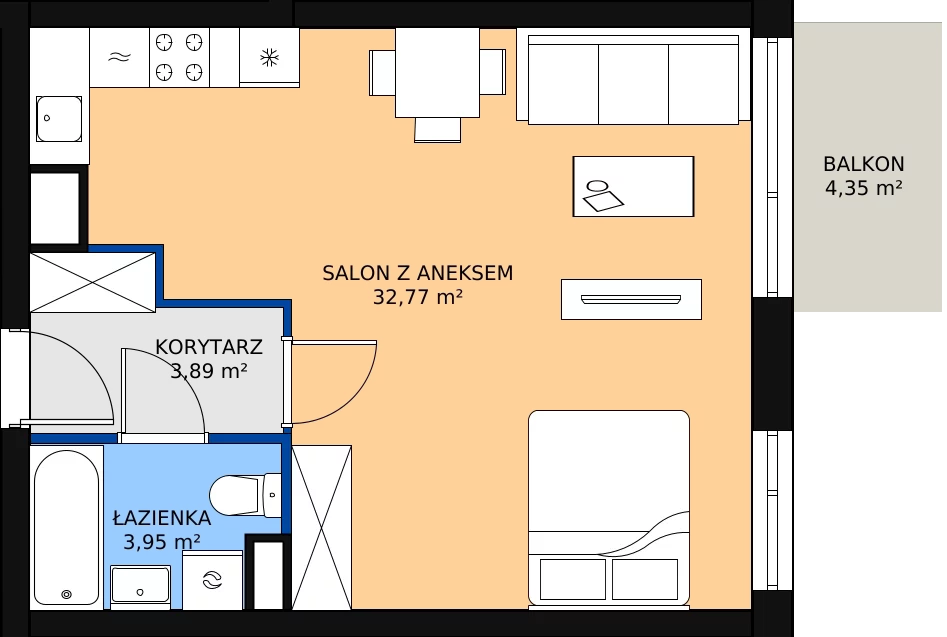 Zalety mieszkania 40.32 m², M128