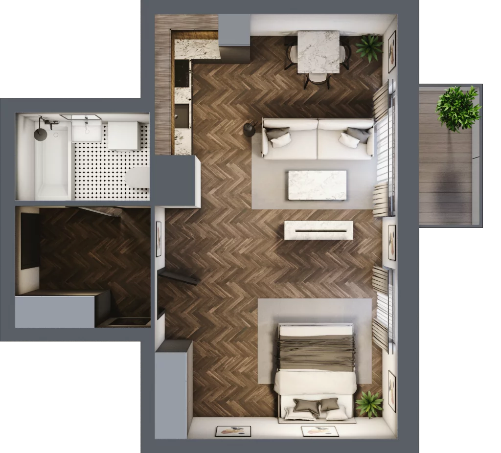 2 pokoje, mieszkanie 45,90 m², piętro 7, oferta nr M135, Osiedle Św. Barbary, Tarnobrzeg, Siarkowiec, ul. Świętej Barbary 9a