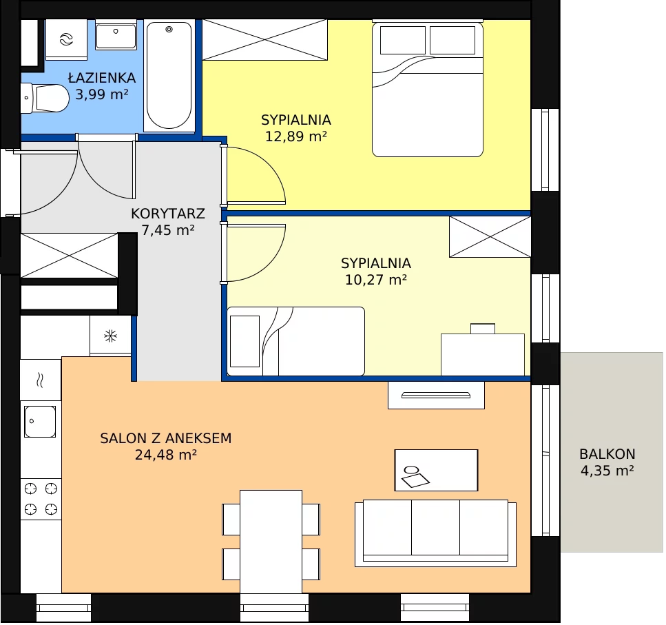 Zalety mieszkania 59.08 m², M146