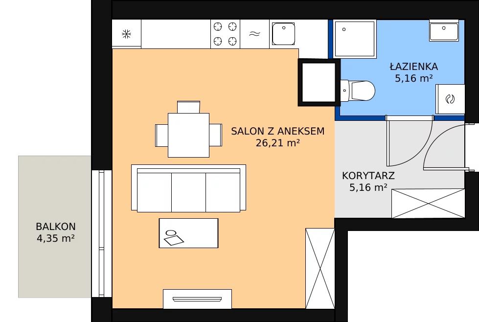 Zalety mieszkania 36.53 m², M9