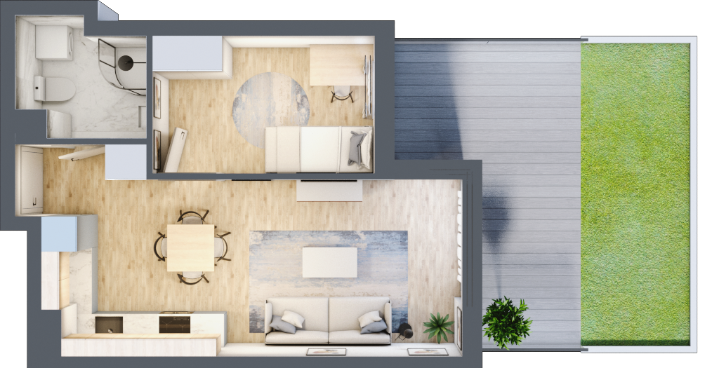 Mieszkanie 36,10 m², parter, oferta nr 6-2, Osiedle Bella Vista Etap V, Kielce, Ostra Górka, ul. Generała Andersa / Wojska Polskiego