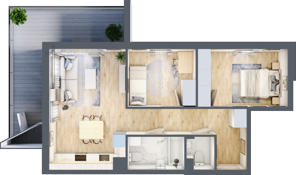 Mieszkanie 56,38 m², piętro 3, oferta nr 6-16, Osiedle Bella Vista Etap V, Kielce, Ostra Górka, ul. Generała Andersa / Wojska Polskiego