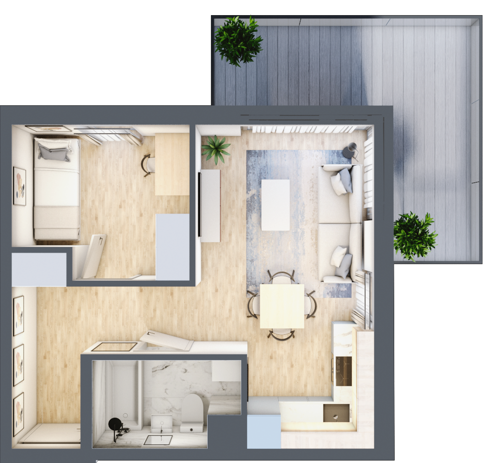 Mieszkanie 35,21 m², piętro 3, oferta nr 6-48, Osiedle Bella Vista Etap V, Kielce, Ostra Górka, ul. Generała Andersa / Wojska Polskiego