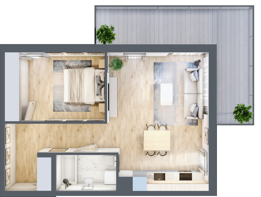 Mieszkanie 48,93 m², piętro 4, oferta nr 7-38, Osiedle Bella Vista Etap V, Kielce, Ostra Górka, ul. Generała Andersa / Wojska Polskiego