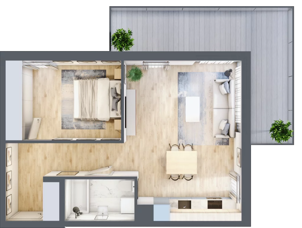 Mieszkanie 48,93 m², piętro 4, oferta nr 7-38, Osiedle Bella Vista Etap V, Kielce, Ostra Górka, ul. Generała Andersa / Wojska Polskiego