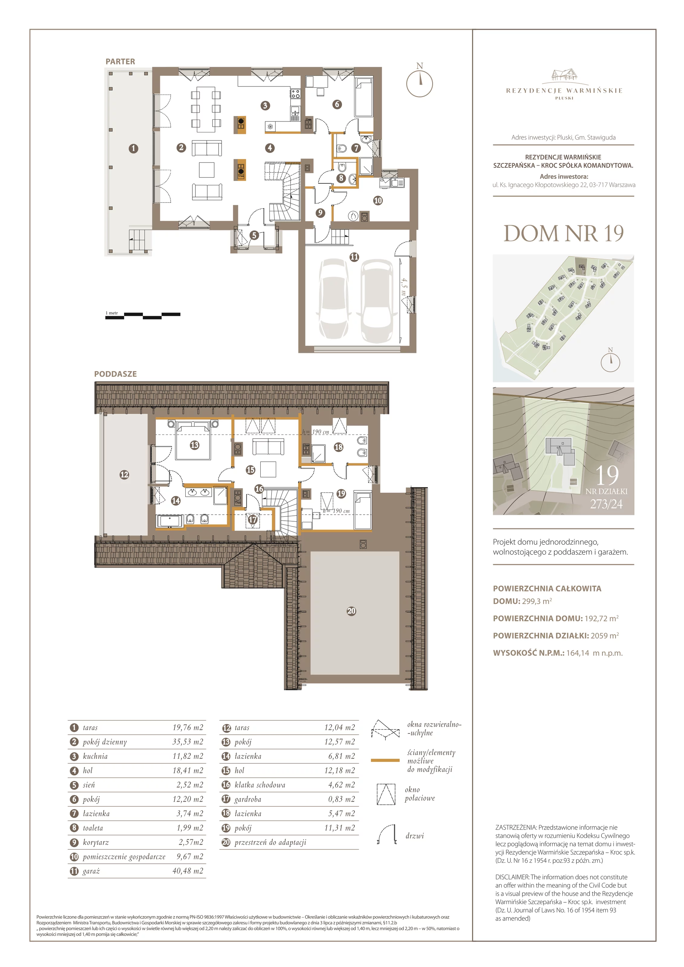 Dom i rezydencja 192,72 m², oferta nr 19, Rezydencje Warmińskie, Pluski, ul. Polna