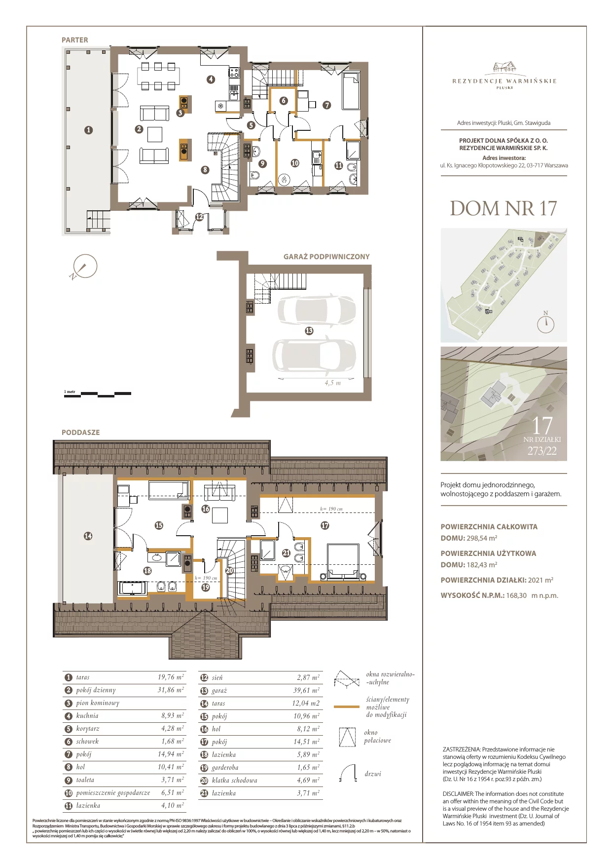 Dom i rezydencja 182,43 m², oferta nr 17, Rezydencje Warmińskie, Pluski, ul. Polna