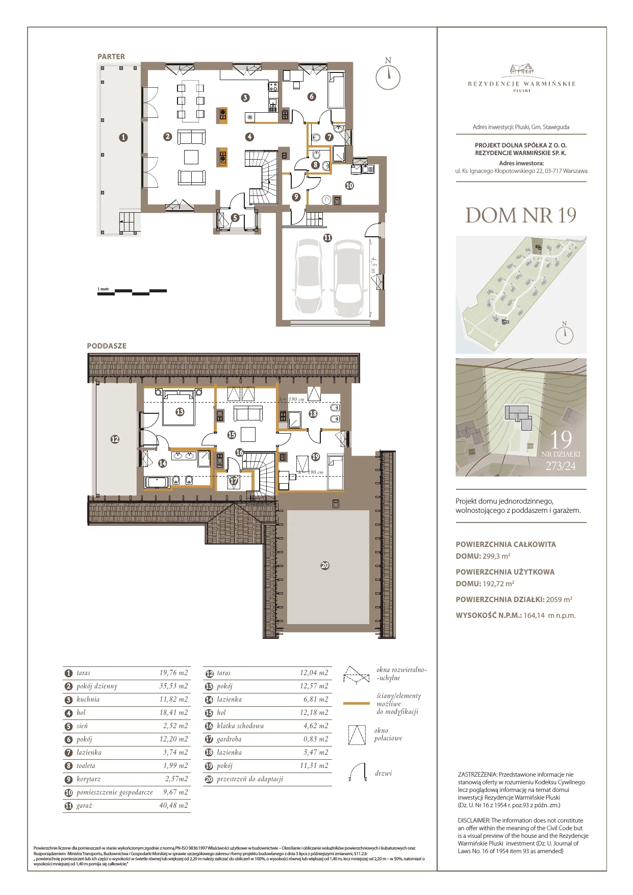 Dom 192,72 m², oferta nr 19, Rezydencje Warmińskie, Pluski, ul. Polna