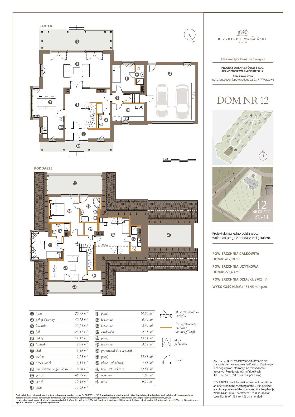 Dom i rezydencja 276,63 m², oferta nr 12, Rezydencje Warmińskie, Pluski, ul. Polna