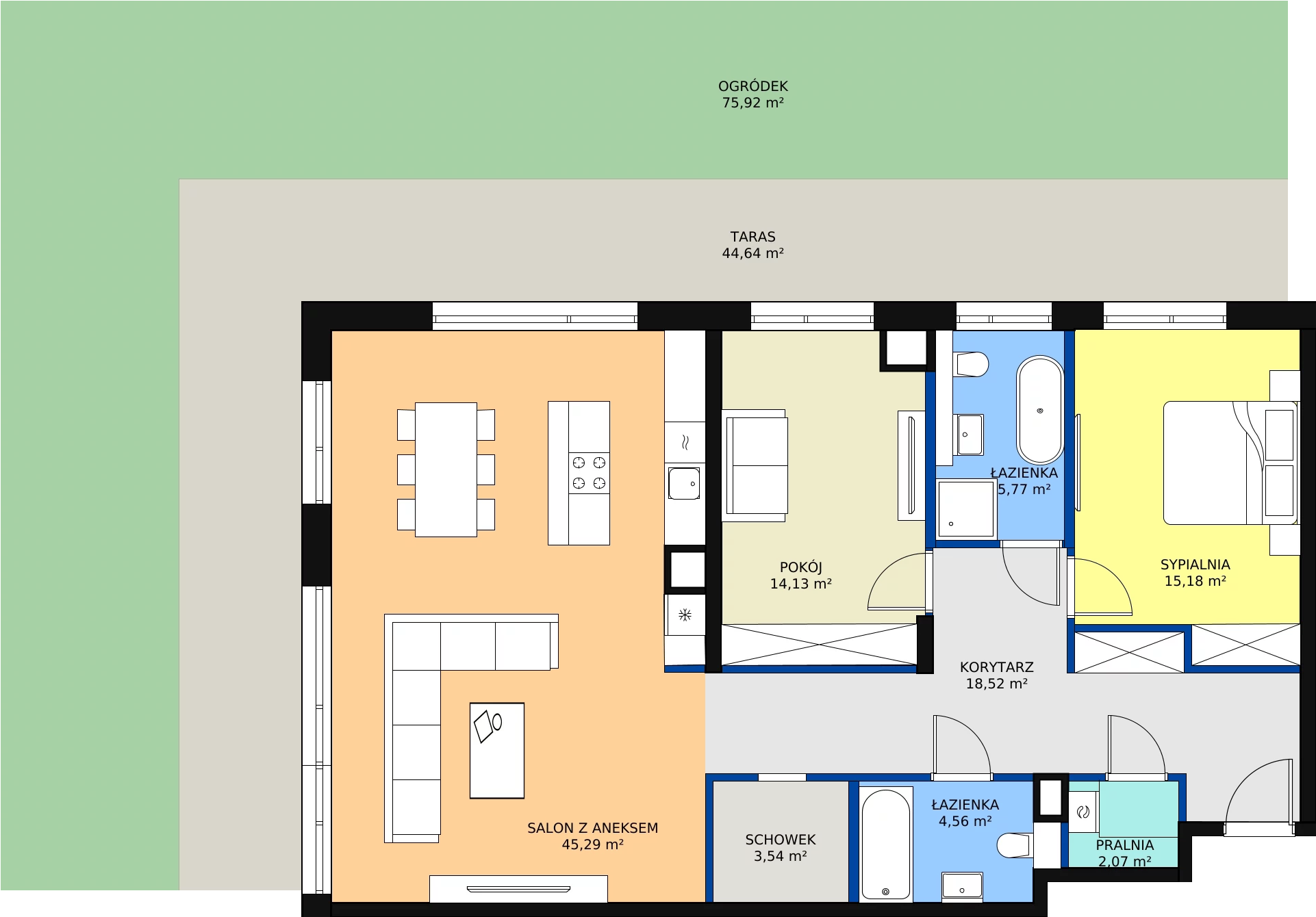 Zalety apartamentu 109.06 m², B/103