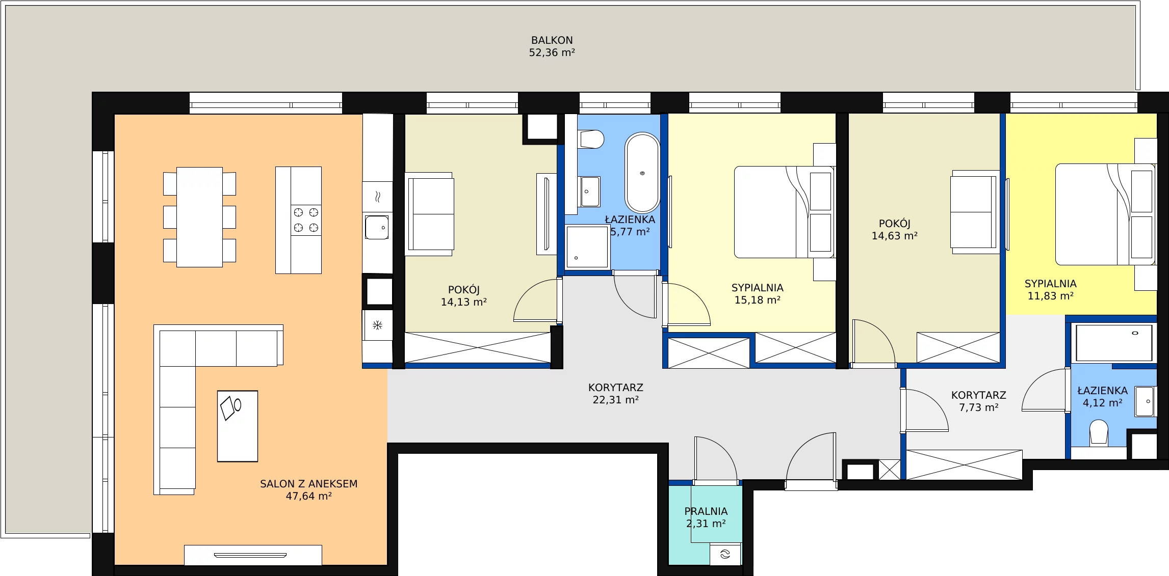 Zalety apartamentu 145.65 m², B/203