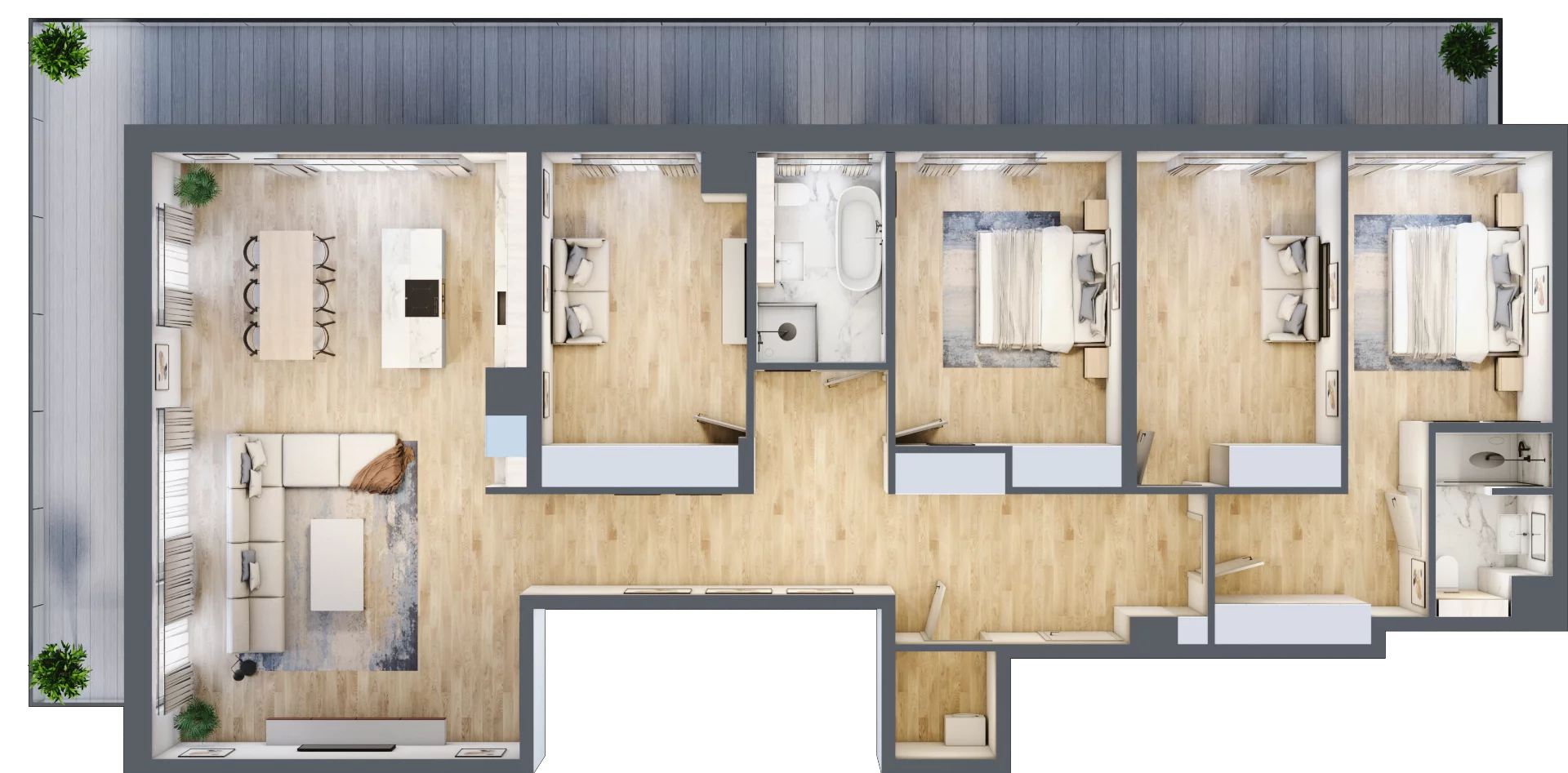 5 pokoi, apartament 145,65 m², piętro 1, oferta nr B/203, Rezydencja Niechorze, Niechorze, ul. Szczecińska 3