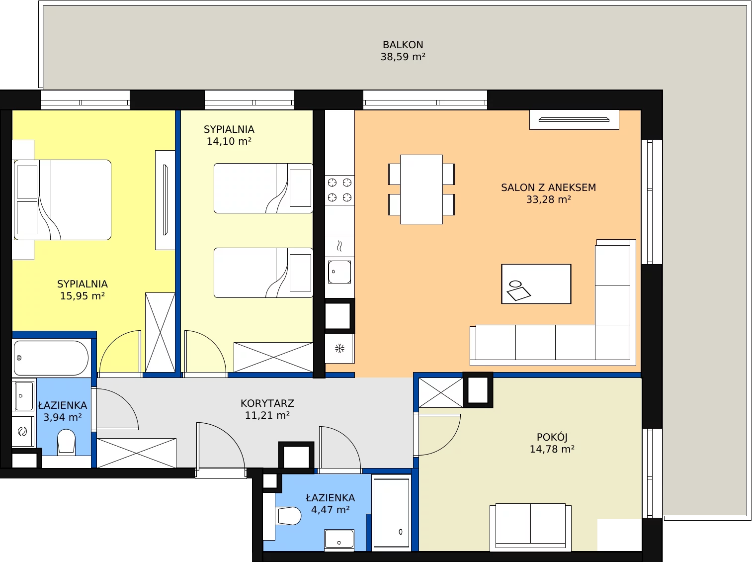 Zalety apartamentu 97.73 m², B/308