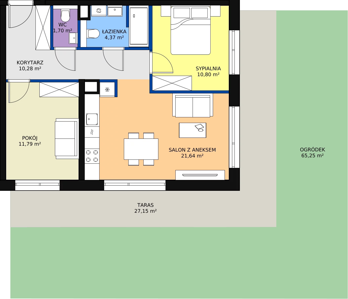 Zalety apartamentu 60.58 m², C/104