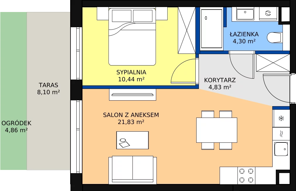 Zalety apartamentu 41.4 m², C/108