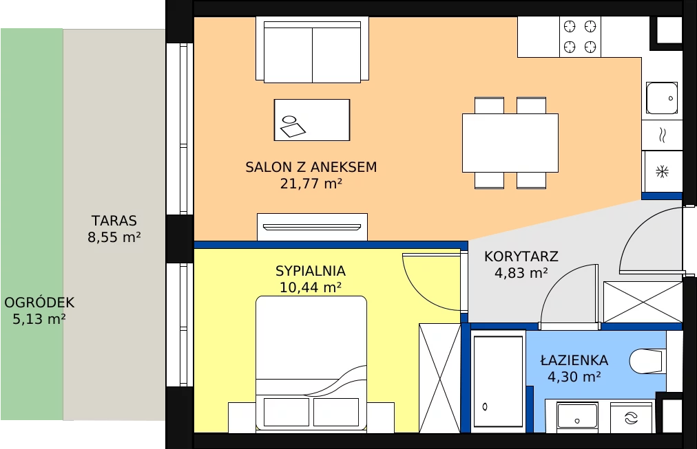 Zalety apartamentu 41.4 m², C/109