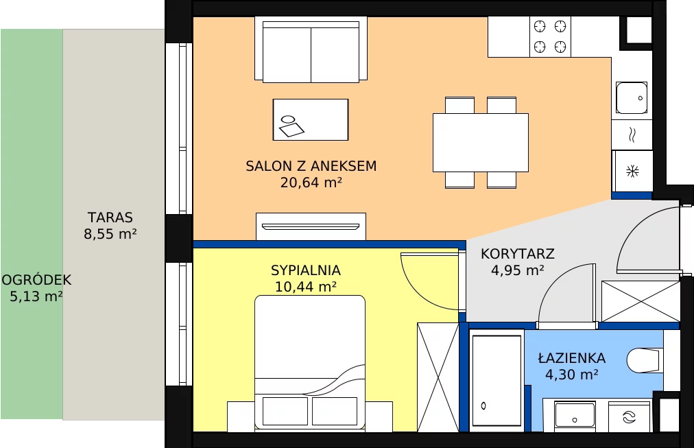 Zalety apartamentu 40.33 m², C/110