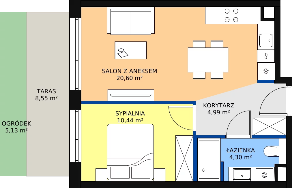 Zalety apartamentu 40.33 m², C/112