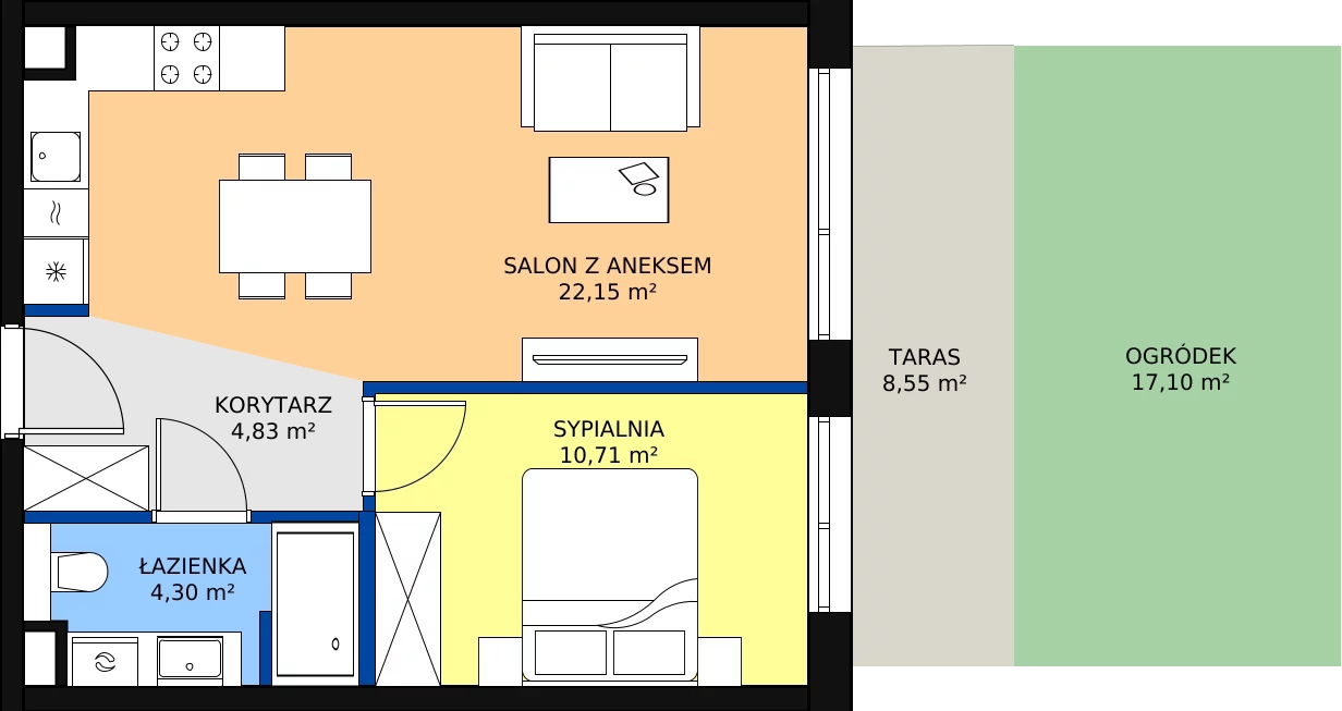 Zalety apartamentu 41.99 m², C/117