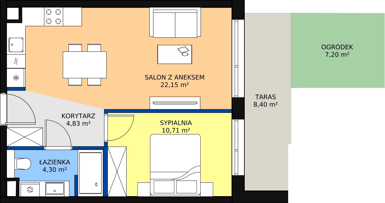 Zalety apartamentu 41.99 m², C/118