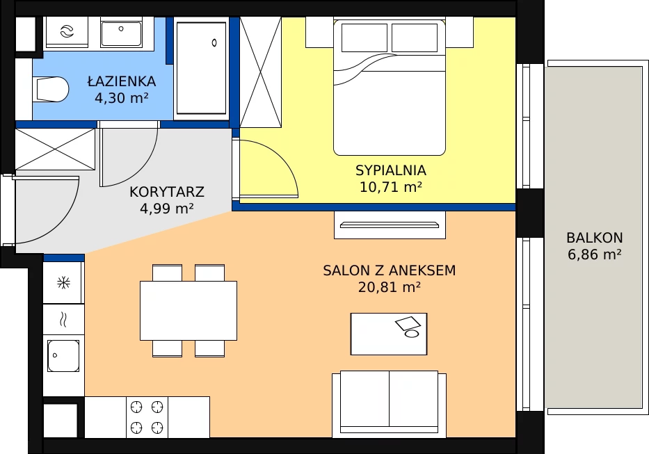Zalety apartamentu 40.81 m², C/202