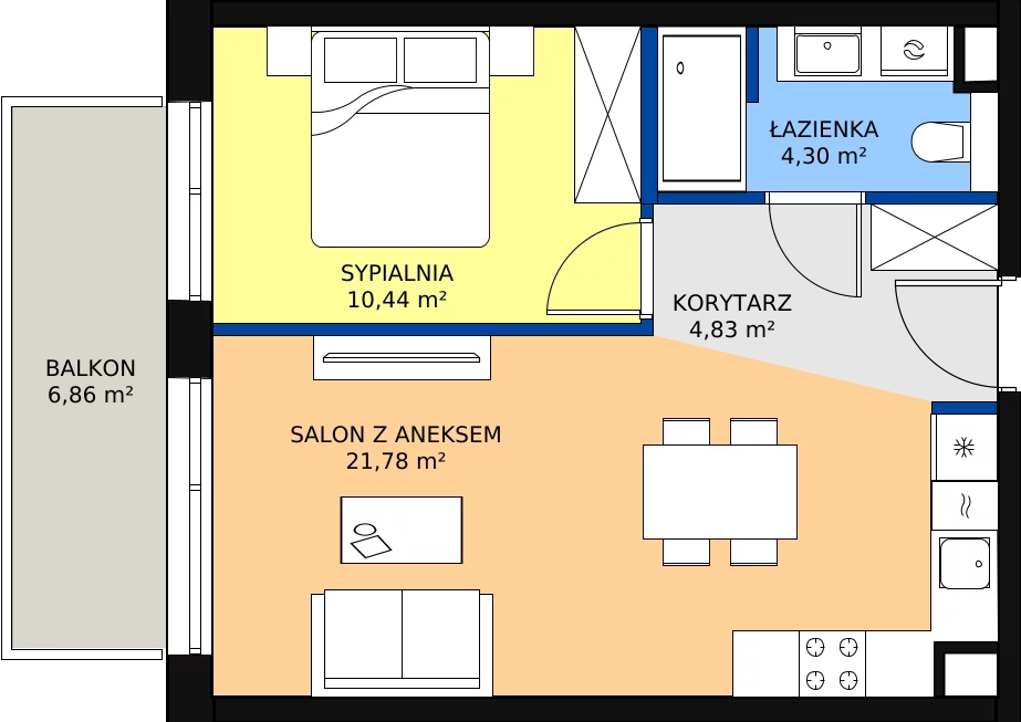 Zalety apartamentu 41.35 m², C/209