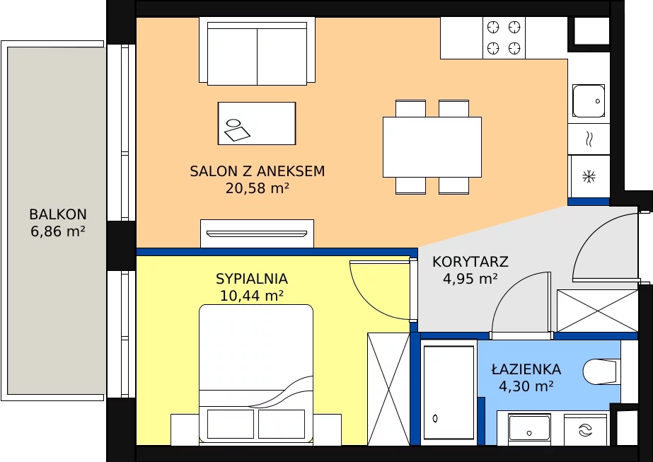 Zalety apartamentu 40.27 m², C/211
