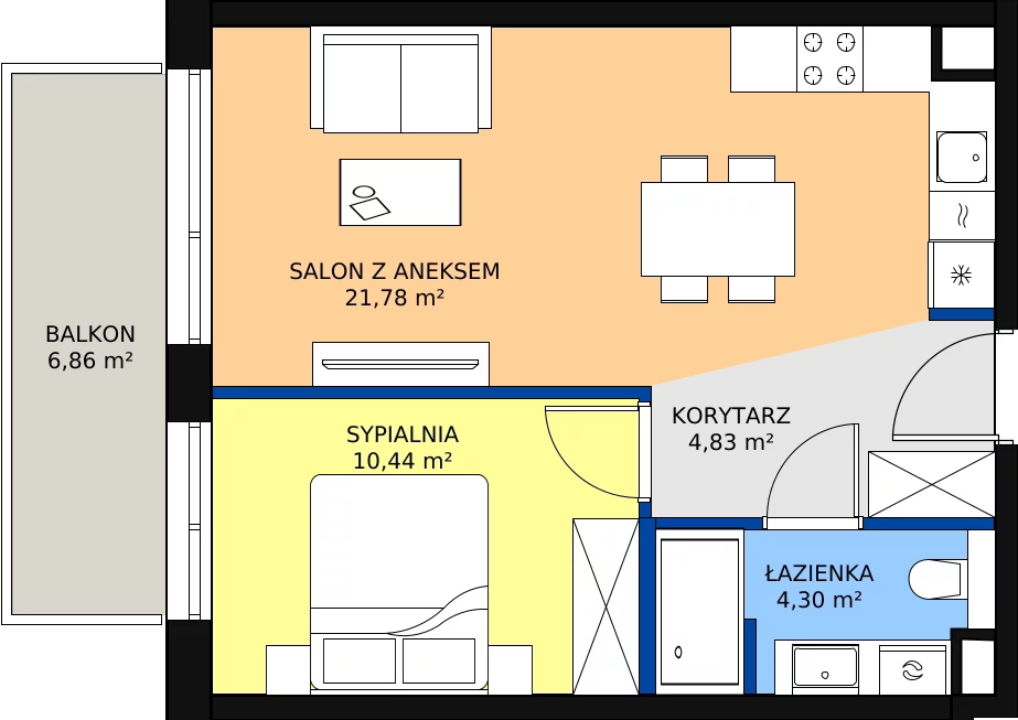 Zalety apartamentu 41.35 m², C/212