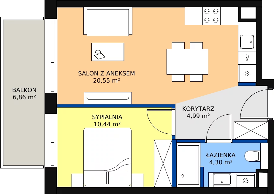 Zalety apartamentu 40.28 m², C/213
