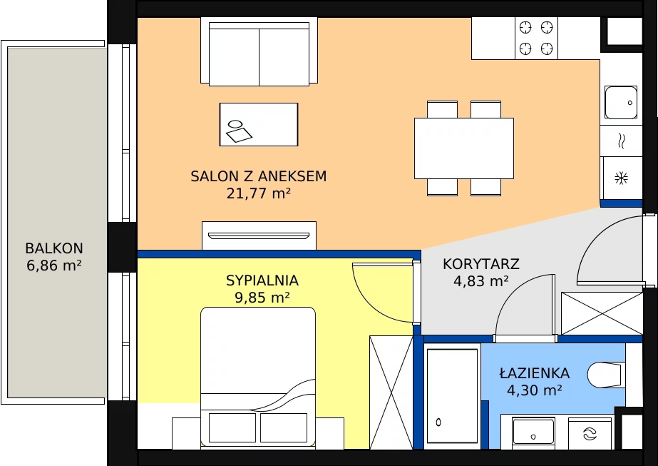 Zalety apartamentu 40.75 m², C/305