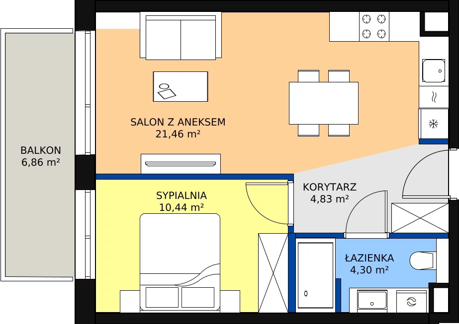 Zalety apartamentu 41.03 m², C/312