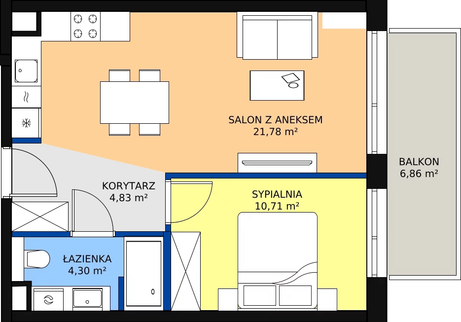 Zalety apartamentu 41.62 m², C/316