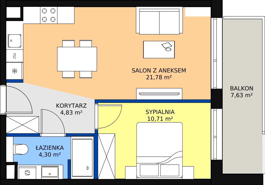 Zalety apartamentu 41.62 m², C/319
