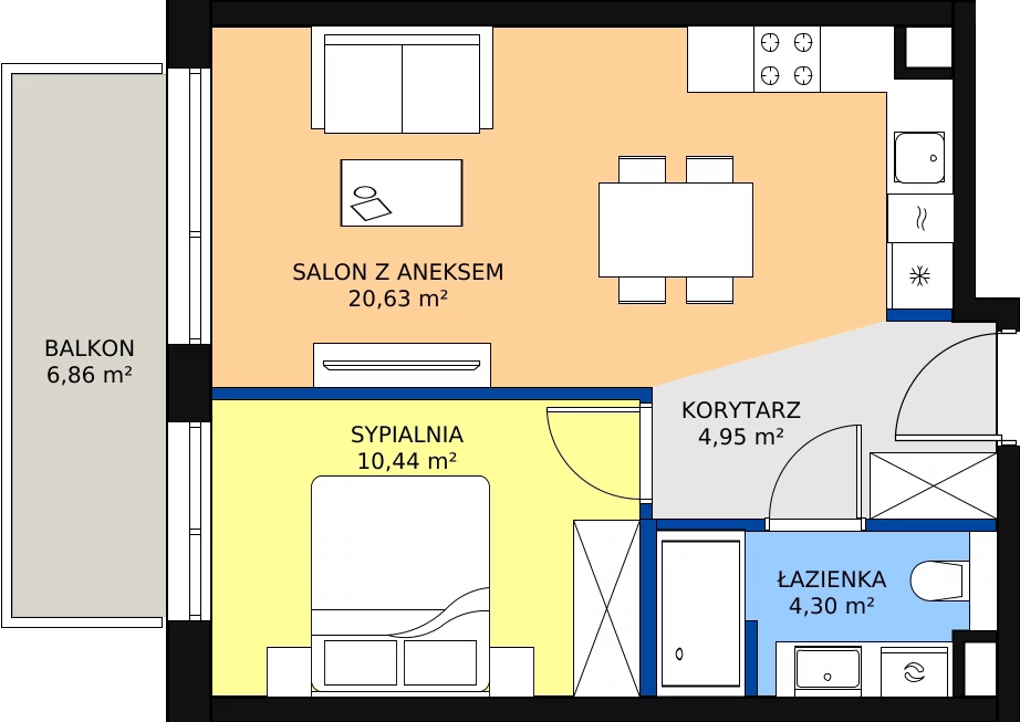 Zalety apartamentu 40.32 m², D/202