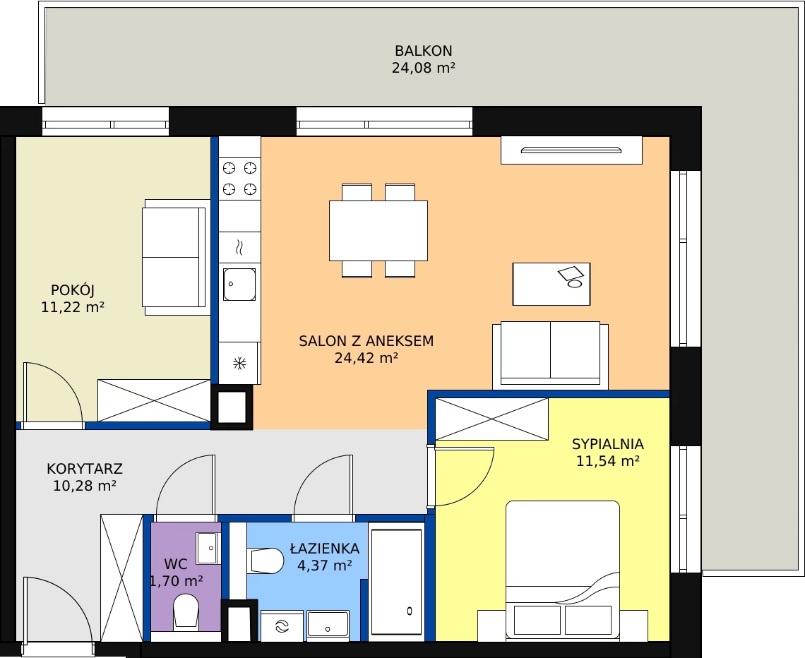 Zalety apartamentu 63.53 m², D/209