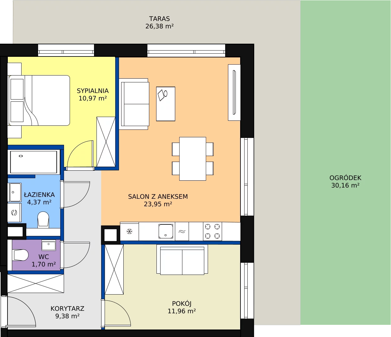 Zalety apartamentu 62.33 m², E/101