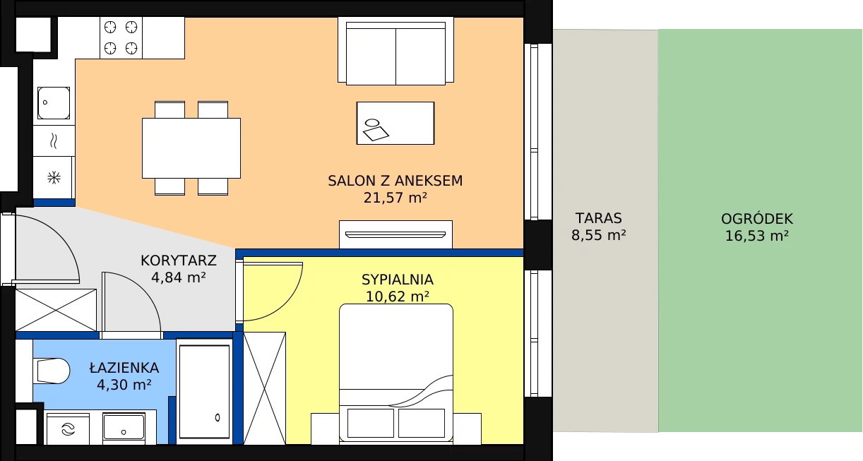 Zalety apartamentu 41.33 m², E/103