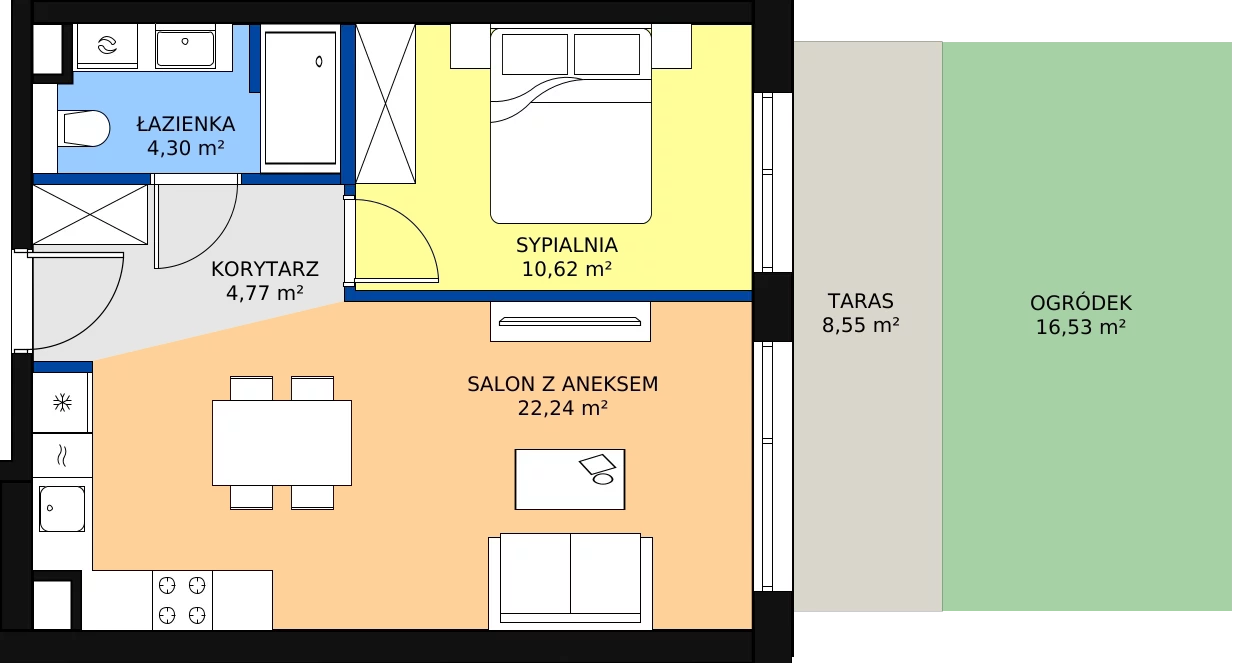 Zalety apartamentu 41.93 m², E/104